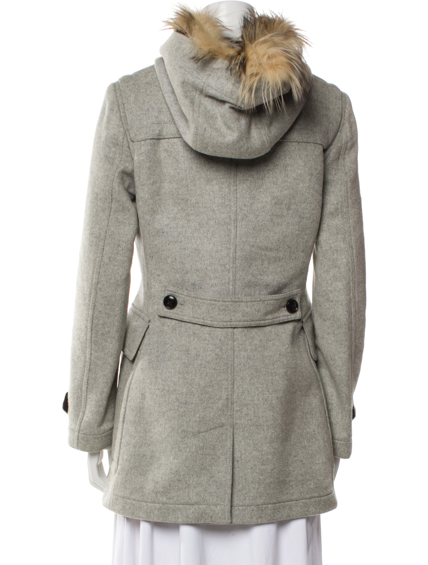 Burberry Wool Printed Fur Coat